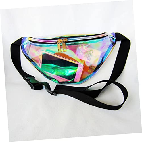 LIOOBO Damen Bauchtasche Verstellbar mit Reißverschluss PU Material Transparent Modisch für Sport Joggen Radfahren Reisen Schlüssel Handyhalterung Hüfttasche von LIOOBO