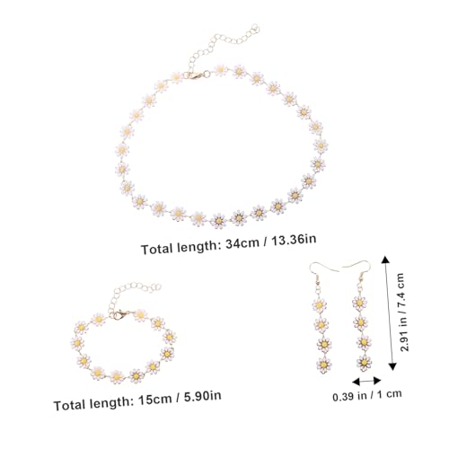 LIOOBO Damen Blumen Schmuckset Modische Halskette Ohrringe und Armband aus Langlebiger Legierung Blumiges Design für Alltag Party und Festliche Anlässe von LIOOBO