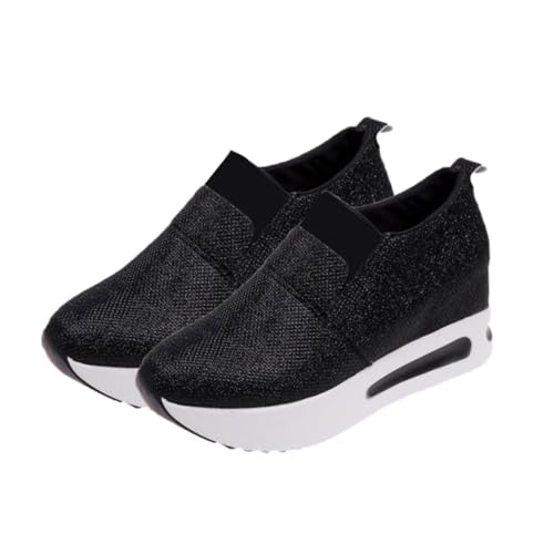 LIOOBO Damen Casual Schuhe mit Dicker Sohle und Keilabsatz rutschfeste Atmungsaktive Slipper Leichte Bequeme Freizeitschuhe für Alltag Sport und Reisen Modisch und Hautfreundlich von LIOOBO