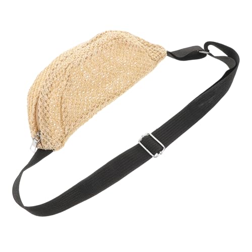 LIOOBO Damen Fanny Packs Imitation Strohwaren Woven Crossbody Bag für Reisen Strand und Partys Stilvolles Accessoire mit Atmungsaktivem Design und Vielseitigen Trageoptionen von LIOOBO