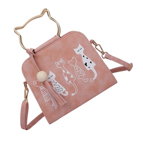 LIOOBO Damen Schultertasche mit Katzenmotiv PU Modisch und Strapazierfähig Praktische Umhängetasche für Freizeit Shopping Strand und Party als für Frauen von LIOOBO