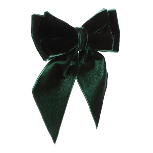 LIOOBO Doppel Schleifen Brosche Samt für Damen Vintage Anstecknadel für Hemd Kleid und Krawatte Dekoration für Besondere Anlässe Partys und Formelle Veranstaltungen Dunkelgrün von LIOOBO