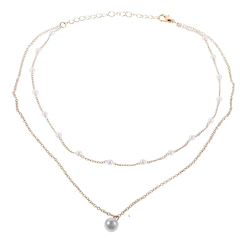 LIOOBO Doppellagige Perlenkette für Damen Goldkette mit Einzigartigem Design für Partys Strand und Alltag Kombinierbar mit Shirts und Kleidern von LIOOBO