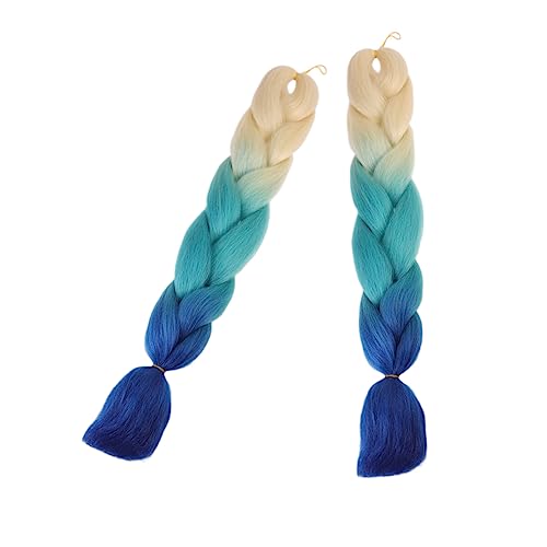 LIOOBO Perücke Für Damen Blau Pferdeschwanzzopf Aus Kunsthaar Haarteil Mit Farbverlauf Lang Für Frauen Und Mädchen Modischer Look Für Alltag Und Partys Beige Himmelblau von LIOOBO