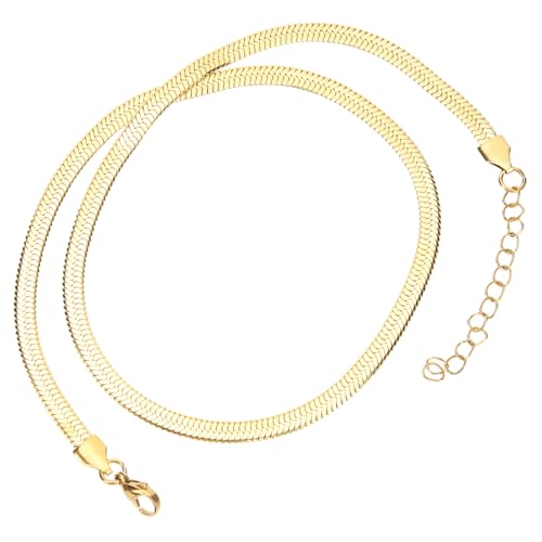 LIOOBO Edelstahl Schlange Knochen Kette Damen Halskette Minimalistisch Flache Snake Bone Chain Ketten Schmuck für Alltag und Besondere Anlässe LIOOBO Edelstahl Schlange Knochen Kette Damen Halskette Minimalistisch Flache Snake Bone Chain Ketten Schmuck für Alltag und Besondere Anlässe von LIOOBO