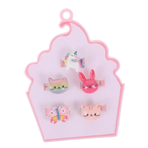 LIOOBO Einstellbare Kinderringe mit Katzenmotiven Teiliges aus Robustem Kunststoff Mädchenschmuck für Party und Süßes Design für Jahren von LIOOBO