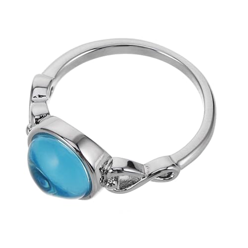 LIOOBO Eleganter Damenring Meerblaues Schmuck mit Feiner Verarbeitung Modischer Farbton US Vielseitig Tragbar für Hochzeit Verlobung und Alltag von LIOOBO