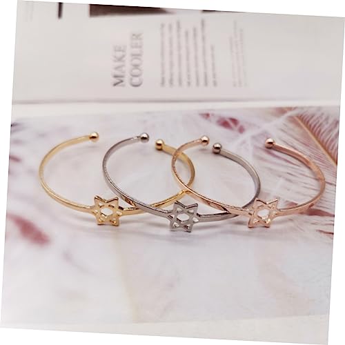 LIOOBO Elegantes Damen Armband Gold mit Fünfzackigem Stern Offenes Design Modischer Handschmuck für Verschiedene Anlässe Tolles für Freundinnen von LIOOBO