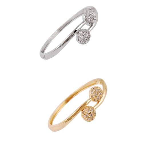 LIOOBO Elegantes Damen Armband Goldfarbend Doppelte Perlen Kreuz Design Offenes Manschettenarmband Dehnbar Schmuck Für Freundin Mutter Valentinstag Geburtstag von LIOOBO