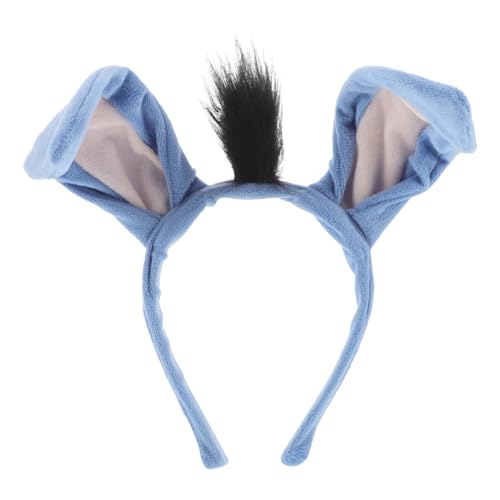 LIOOBO Esel Stirnband für Damen Süßes Tierohren Haarband für Halloween Partys Elastisches Kostüm Accessoire aus Plüsch Cartoon Tierkopfbedeckung für Cosplay Niedliches Ebene Stirnband von LIOOBO