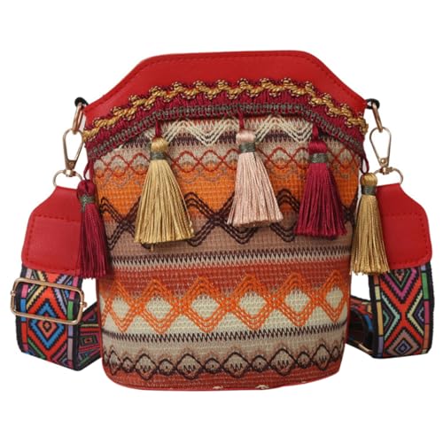 LIOOBO Ethnische Damen Umhängetasche Bucket Bag mit Stickerei Tassel Crossbody Bag Praktische Schultertasche mit Reißverschluss für Alltag Shopping Reisen Vielseitig und Modisch LIOOBO Ethnische Damen Umhängetasche Bucket Bag mit Stickerei Tassel Crossbody Bag Praktische Schultertasche mit Reißverschluss für Alltag Shopping Reisen Vielseitig und Modisch von LIOOBO