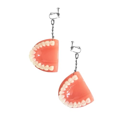LIOOBO Falsche Zähne Ohrclips für Damen Kreative Lustige Ohrringe aus Langlebiger Modisches Auffälliges Design für Alltag Party und Reise von LIOOBO