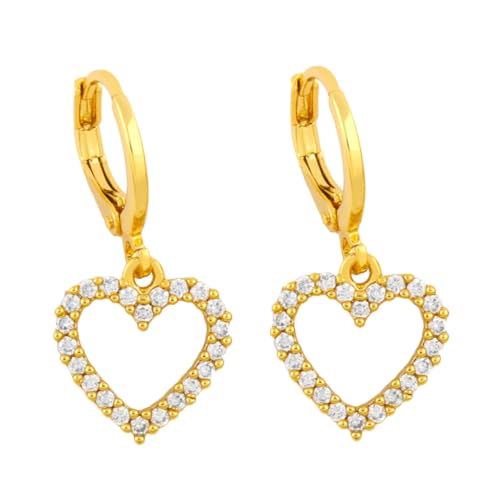 LIOOBO Funkelnde Strass Ohrhänger Herzform Damen Baumelnde Ohrringe Leicht Modisch Für Festival Alltag Beach Party LIOOBO Funkelnde Strass Ohrhänger Herzform Damen Baumelnde Ohrringe Leicht Modisch Für Festival Alltag Beach Party von LIOOBO