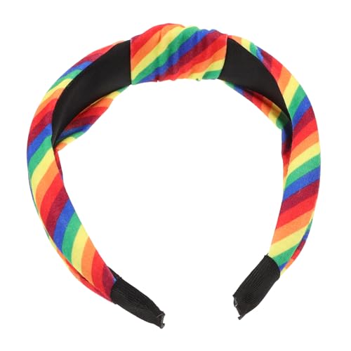LIOOBO Geknotetes Damen Stirnband Weichem Stoff mit Regenbogenmuster Rutschfestes Bequemes Haarband für Alltag und Sommer Modisches Accessoire Lebendigen Farben von LIOOBO