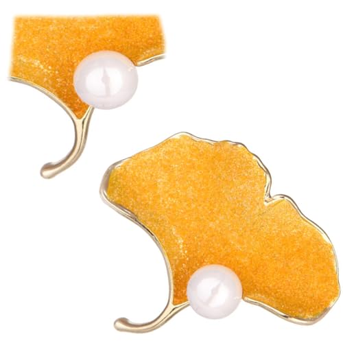 LIOOBO Perlenginkgoblattbrosche Für Damen Modische Legierungsnadel Stilvolle Brustnadel Perlen Für Hochzeit Party Alltag von LIOOBO