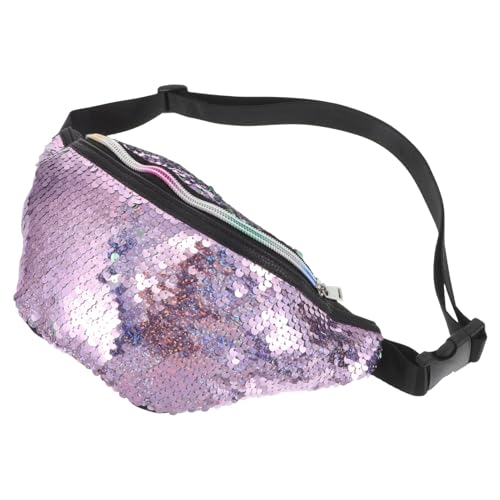 LIOOBO Glamouröse Damen Bauchtasche mit Meerjungfrau Pailletten Leichte Strapazierfähige Umhängetasche aus Polyester und PU Kompakt mit Mehreren Fächern Trendiges Design für Freizeit von LIOOBO