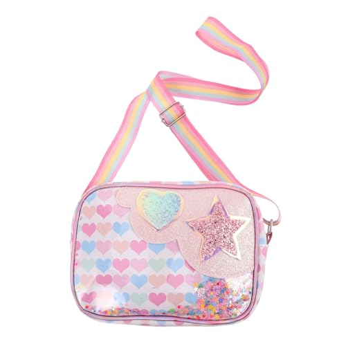 LIOOBO Glitzernde Crossbody Tasche für Mädchen mit Verstellbarem Schultergurt Ozeanisches Design Hautfreundlich Große Kapazität Robuste Verarbeitung für Schule Partys und Alltag von LIOOBO