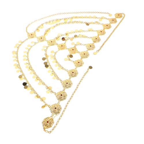 LIOOBO Goldene Legierungs Tasselkette mit Münzdesign für Frauen Haaraccessoires für Hochzeiten Festivals Partys Handgefertigt Leicht von LIOOBO