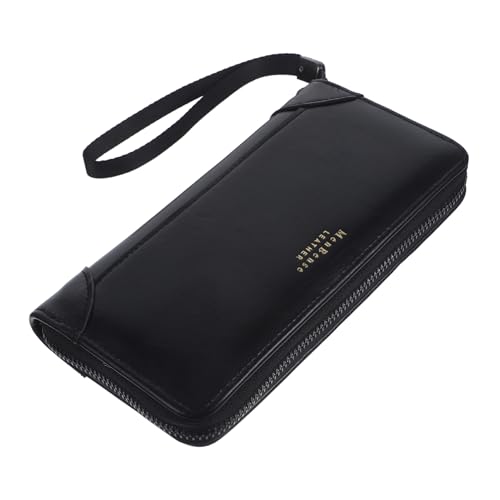 LIOOBO Große PU Geldbörse Herren Multifunktionale Lange Brieftasche mit Reißverschluss Viele Kartenfächer Langlebig und Sicher Modische Handtasche für Männer für zum Vatertag von LIOOBO