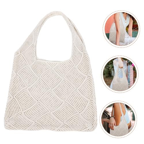 LIOOBO Große Strandtasche Damen Gewebte Tragetasche Leicht und Robust Viel Stauraum Schultertasche für Strand Reisen Freizeit von LIOOBO