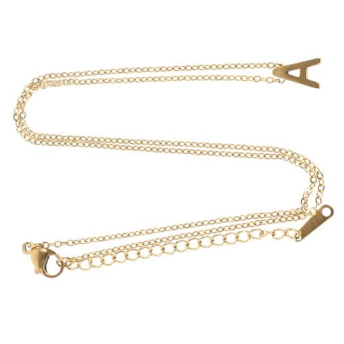 LIOOBO Halskette mit Buchstabenanhänger A Goldfarben Perlenkette Fein Poliert Verstellbar Damen Schmuck für Alltag Party und von LIOOBO