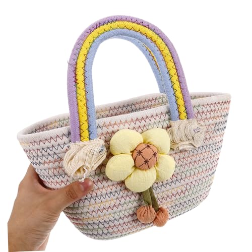 LIOOBO Handgewebte Damen Umhängetasche Kleine Regenbogen Tasche Vielseitig Strapazierfähig Modisch Für Alltag Reise Und Freizeit von LIOOBO