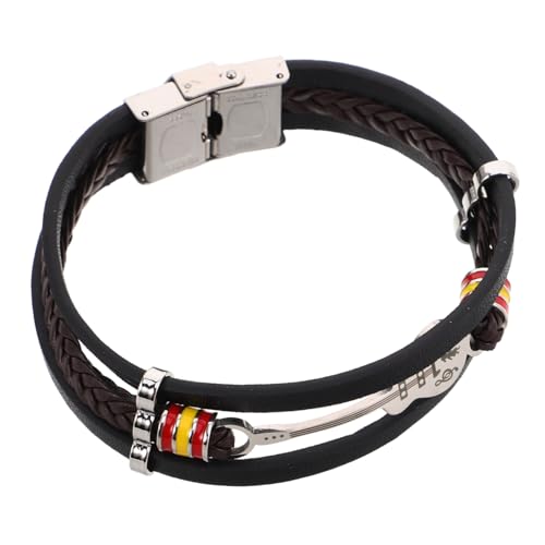LIOOBO Handgewebtes Kunstleder mit Gitarrenanhänger Ketten Mehrschichtiges Musik Inspiriertes Accessoire für Musiker für Täglichen Gebrauch von LIOOBO