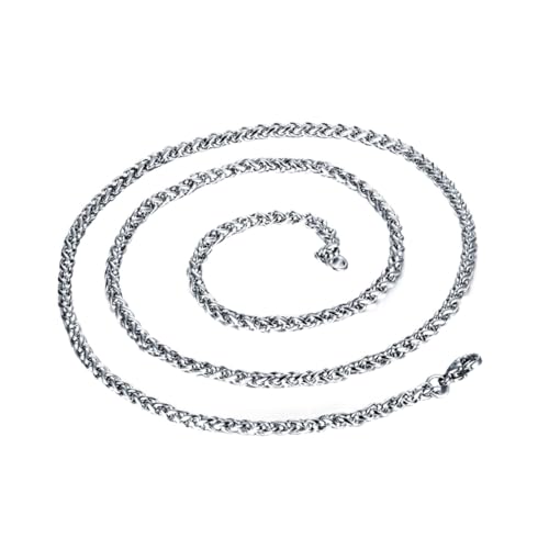 LIOOBO Herren Halskette aus Titanstahl Leichte Langlebige Silberfarbene Kette Schlichtes und Robustes Schmuckstück für Männer als Einzelkette Anhänger von LIOOBO