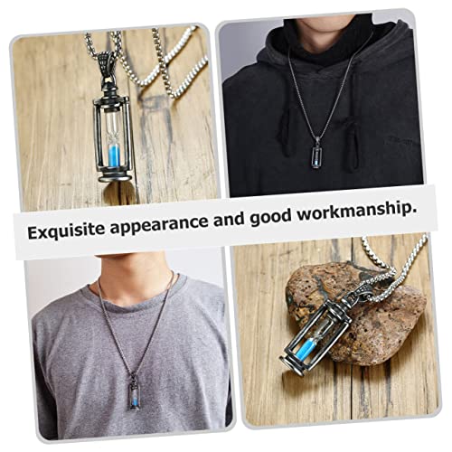 LIOOBO Herren Kette mit Vintage Sanduhr Anhänger Schmuck Perlenkette Modisches Accessoire für Alltag und von LIOOBO