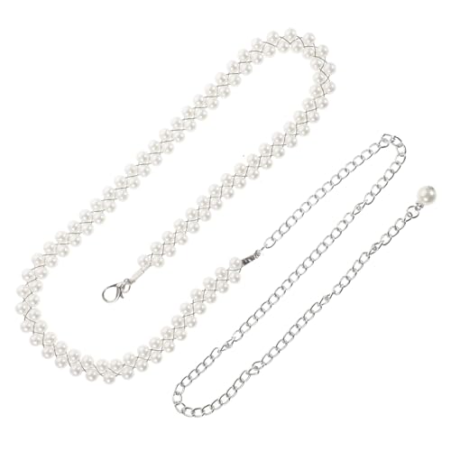LIOOBO Perlen Taillenkette Damen Imitation Perle Gürtel Verstellbar für Hochzeiten und Partys Eleganter Bauchkettenschmuck Geeignet für Größen von LIOOBO