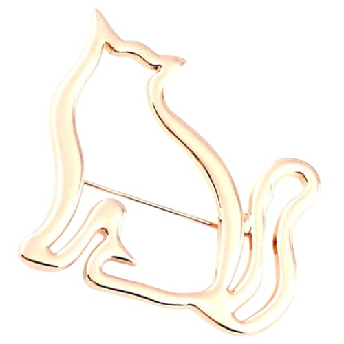 LIOOBO Hohlgearbeitete Katzenbrosche aus Stabile Anstecknadel für Kleidung und Rucksack Modisches Accessoire für Jacken Hüte und Formelle Anlässe Goldfarbenes Design Langlebig und von LIOOBO