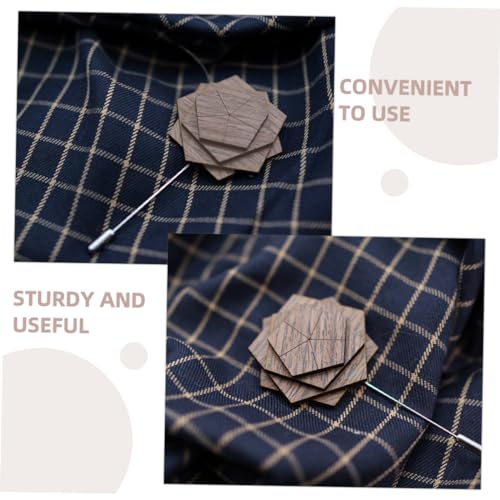 LIOOBO Holz Boutonniere Anstecknadel für Herren Holzbrosche Dekorativer Anzug Anstecker Stabile Holz Kombination für Hochzeit Party Festliche Anlässe von LIOOBO