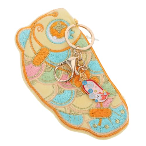 LIOOBO Karpfen Geldbörse Wechselgeldhalter Glücksbringer Stickerei Geldbörsen Für Damen Kleine Vintage Clutch Koi Fisch Mini Tasche Für Frauen Und Mädchen Schmuck Lippenstift von LIOOBO