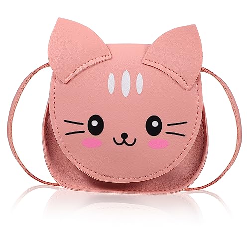 LIOOBO Kleine Crossbody Tasche Für Mädchen Cartoon-Katzen-Design Umhängetasche Aus Strapazierfähigem Pu-Leder Platz Für Handy Und Kleine Gegenstände Geeignet Zum Ausgehen Und Reisen von LIOOBO