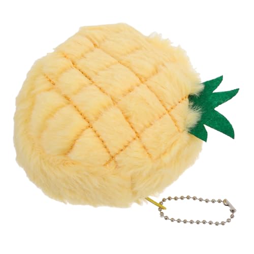 LIOOBO Kawaii Schlüsselanhänger Geldbörse Niedliche Pineapfel Förmige Plüsch Münztasche für Mädchen Handlich und Leicht Perfektes Accessoire für Alltag und Kreative Backpack Hänger von LIOOBO