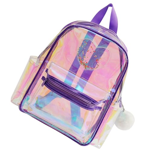 LIOOBO Transparenter Rucksack mit Herzmuster PVC Süßer Konzert und Stadionrucksack für Frauen und Mädchen Viel für Bücher und Snacks Robuste Verarbeitung Tasche für Alltag von LIOOBO