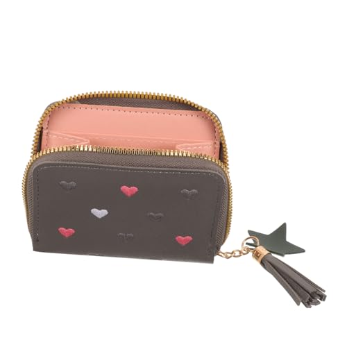 LIOOBO Kleine Damen Geldbörse aus PU mit Reißverschluss Münzbörse für Frauen Handliche Portemonnaie mit Feiner Textur Reise Accessoire für Alltag und Shopping von LIOOBO