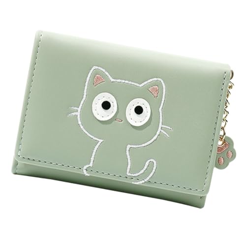 LIOOBO Kleine Damen Geldbörse mit Münzfach und Kartenetui Pu Kunststoff Portemonnaie mit Niedlichem Katzenmotiv Kompakt Robust für Outdoor Alltag und Reise Praktischer Organizer für von LIOOBO