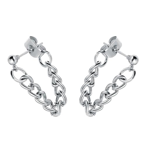 LIOOBO Kreative Ketten ohrstecker aus Glänzendem Metalllegierung Leichte Hautfreundliche Ohrpiercing ohrringe für Damen Modische Ohrhänger Angenehm zu Tragen Langlebig von LIOOBO