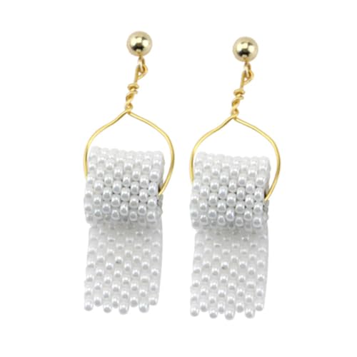 LIOOBO Ohrringe-set Für Damen Mit Rollenpapier-anhänger Und Perlendekoration Kreativer Ohrhänger Für Alltag Ausgehen Partys Geschenk Für Frauen Und Mädchen von LIOOBO