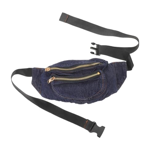 LIOOBO Leichte Denim Brusttasche für Frauen Verstellbare Umhängetasche Taillentasche für Strapazierfähiges Material Dunkelblau Multifunktionale Hüfttasche von LIOOBO