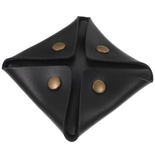 LIOOBO Münztasche Aus Kunstleder Tragbar Münzbeutel Mit Knopfdesign Kleiner Münzbeutel Für Wechselgeld Praktische Aufbewahrungstasche Für Münzen Und Bargeld von LIOOBO