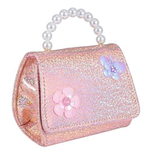 LIOOBO Kleiner Perlenhandtasche Für Kinder Kreative Umhängetasche Mit Blumenmuster Abnehmbarer Schultergurt Elegantes Design Für Strand Und Shopping von LIOOBO