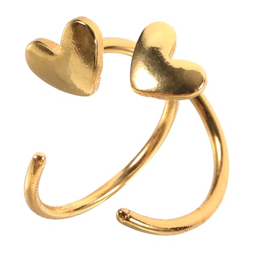 LIOOBO Minimalistische Herz ohrstecker Damen Kleine Halbrund Creolen Modische Statement ohrringe Eleganter Schmuck für Hochzeit Alltag und Besondere Anlässe Vergoldet von LIOOBO
