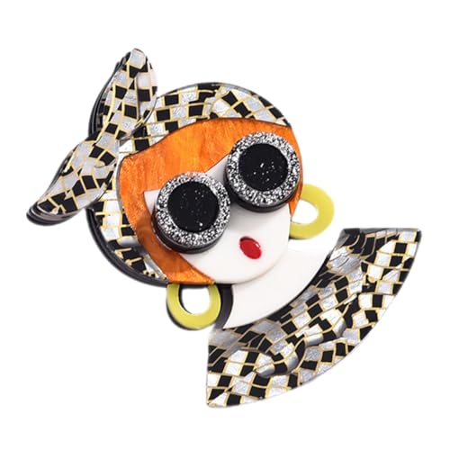 LIOOBO Modebrosche Damen Cartoon Mädchen Anstecknadel Filigrane Brosche für Jacken Pullover Blusen Vielseitiger Schmuck für Alltag und Besondere Anlässe von LIOOBO