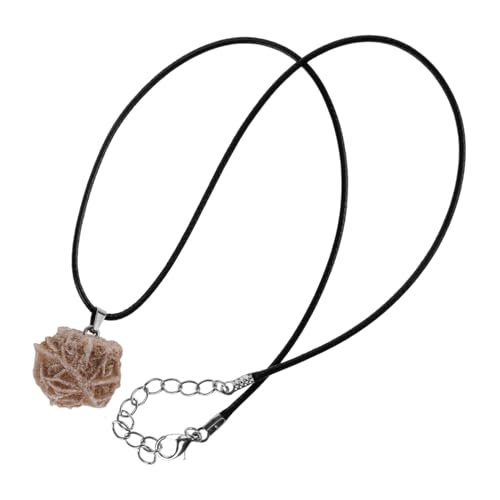 LIOOBO Natürliche Rosenanhänger Halskette Damen Schmuck mit Stabilem Stein und Lederband Modisch und Langlebig für Alltag und Party Perfektes für Frauen und Freundinnen von LIOOBO