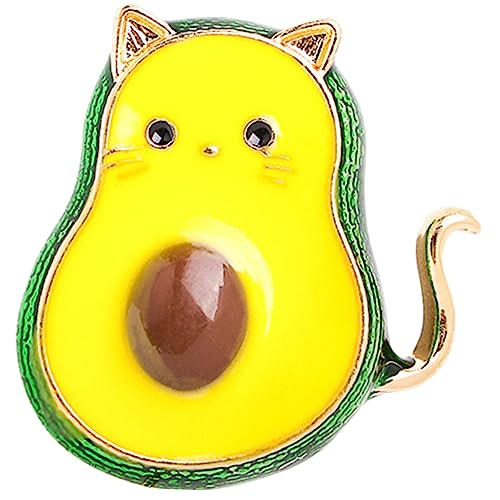 LIOOBO Niedliche Avocado Katzenbrosche Emaille Pin Anstecknadel für Kleidung und Taschen Damen Mädchen Langlebiger Lapel Clip Modisches Accessoire für Party Geburtstag Alltag von LIOOBO