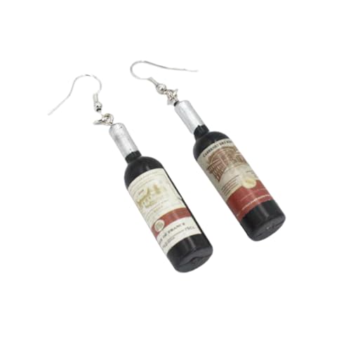 LIOOBO Ohrringe in Weinflaschenform Ohrhaken Aus Hochwertigem Material Ohrschmuck Schwarz Modischer Ohrhänger Für Jeden Anlass von LIOOBO