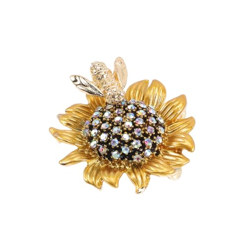 LIOOBO Personalisierte Bienen-daisy-blumenbrosche Mit Strass Stilvolle Brosche Für Frauen Für Schals Und Kleidung Attraktive Für Freunde Und Familie von LIOOBO