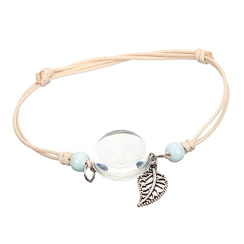 LIOOBO Löwenzahnarmband Damen Handgelenkarmband mit Getrockneten Blumen Einzigartiges Schmuckstück für Frauen Langlebig Ästhetisches Design Geschenkidee für Besondere Anlässe von LIOOBO